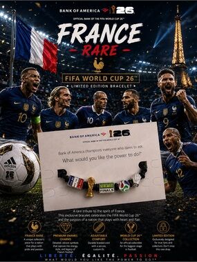 France Rare FIFA World Cup 26™ Limited Edition Bracelet – Black, Blue, Red